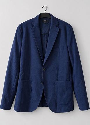 Чоловічий синій піджак h&m slim fit, розмір 50 (m/l)