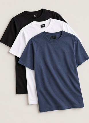 Набір із 3 футболок h&m / футболки чоловічі regular fit | оригінал | m, l, xl