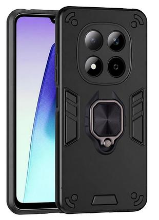 Чехол fiji defence для xiaomi redmi note 15 pro 5g противоударный бампер с кольцом подставкой black