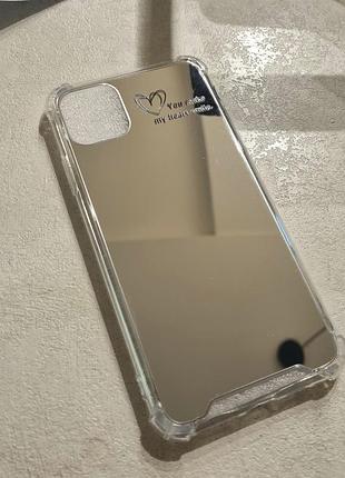 Чохол apple iphone 11 pro max дзеркальний з написом