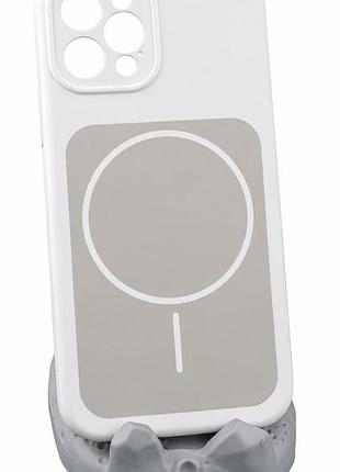 Чехол magnetic vision для apple iphone 12 pro бампер с микрофиброй белый