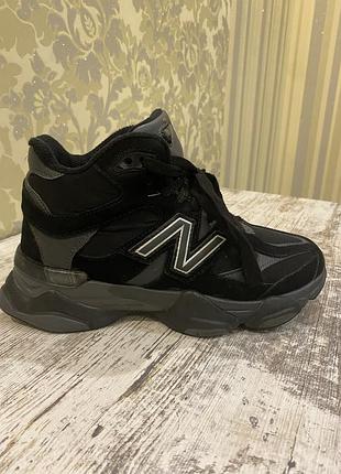 Кросівки для хлопчика new balance зимові чорні з сірими деталями