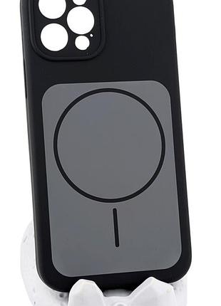 Чехол magnetic vision для apple iphone 12 pro бампер с микрофиброй черный