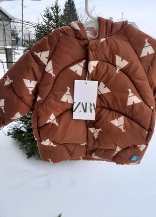 Демисезонная куртка zara детская на 9-12 мес, фирменная куртка зара на мальчика девочку3 фото