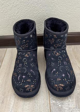 Уггі жіночі ugg classic mini zodiac темно-сині, розмір 36 (22 см)