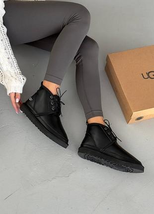 Стильні уггі ugg neumel “leather black” 🖤 6