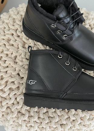 Стильні уггі ugg neumel “leather black” 🖤 5