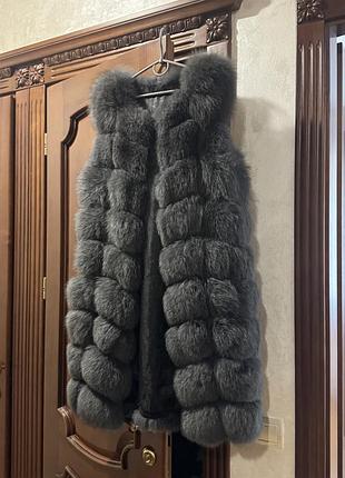 🖤 розкішний натуральний хутряний жилет