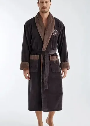 Халат чоловічий nusa 1355 kahve бамбук/бавовна:xxl;xxxl;xxxxl