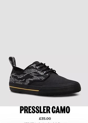 Кеди унісекс dr. martens pressler camo чорні, розмір 37