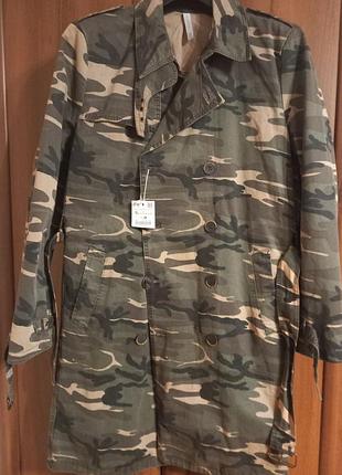Плащ жіночий zara камуфляж xl