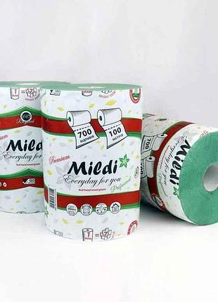 Рушник паперовий 1рул 100м зелений тм mildi