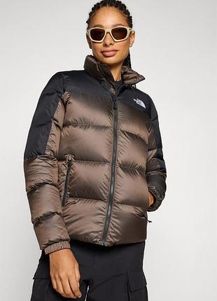 Жіноча куртка пуховик the north face diablo down 2.0  з капюшоном, димчасто-коричневий/чорний код: nf0a8e14 розмір: s