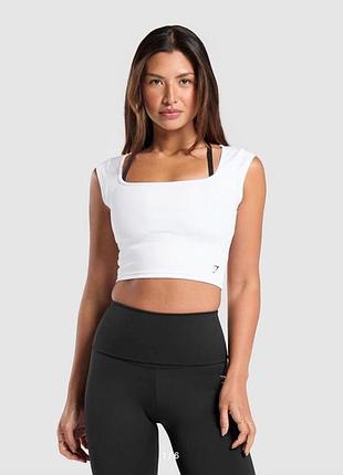 Gymshark everyday cap sleeve  женская спортивная-тренировочная кроп футболка