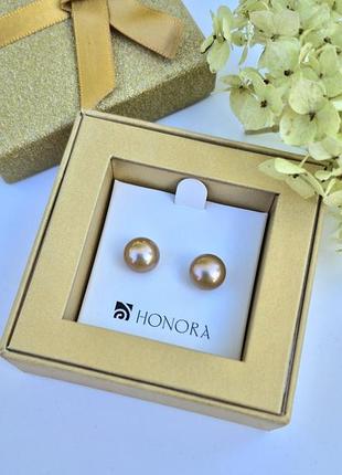 Серьги-пусеты с крупными перлами honora (сша).