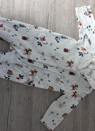 Новорічний чоловічок next baby 0–3 міс (56–62 р.) з оленями та сантою, білий