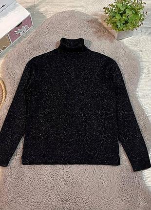 Теплая вязаная водолазка с блеском от zara