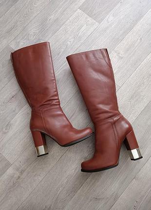 Сапожки ботинки женские кожаные демисезон испания bata.