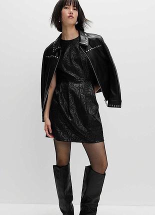 Коктейльна мінісукня m&s екошкіра троянди
