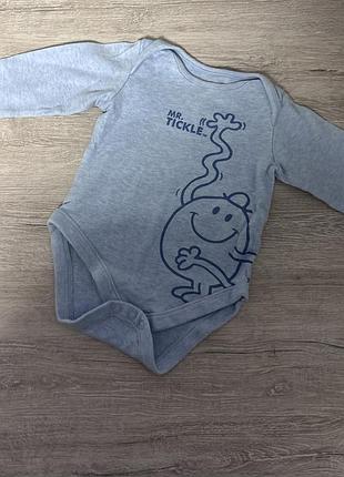 Боді з довгим рукавом mr. tickle (mr. men) 62–68 р., блакитне