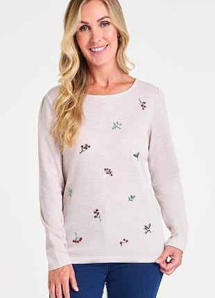 Гарний джемпер sequin flower top від відомого британського бренду bonmarché🤎💛