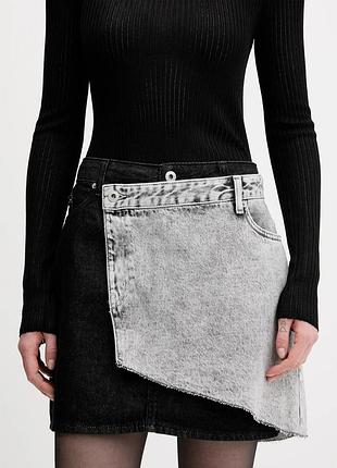 Міні-спідниця karl lagerfeld jeans асиметрична чорно-сіра