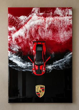 Картина из эпоксидной смолы "porsche: стихия скорости" 100х70 см