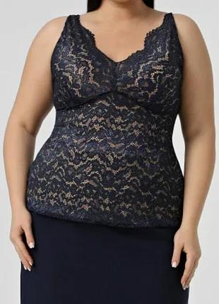 Елегантний мереживний топ george з ефектом «оголеного тіла» (plus size)