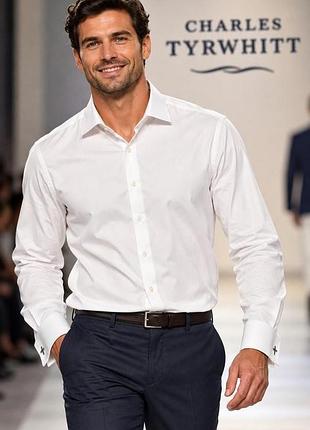 Чоловіча сорочка charles tyrwhitt біла 3xl 100% бавовна