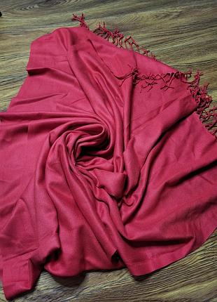 Роскошный кашемировый палантин pashmina 100% cashmere, красный, 75 × 180 см, туречевичка