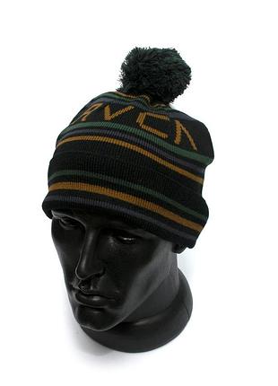 Мужская черная шапка rvca в полоску l5bnrervw2