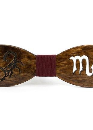 Дерев'яна краватка метелик gofin знак зодіаку скорпіон gbdh-8291