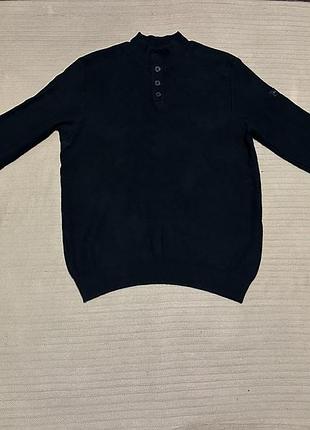 Изящный мягкий черный  смесовый свитерок-поло ben sherman великобритания xl