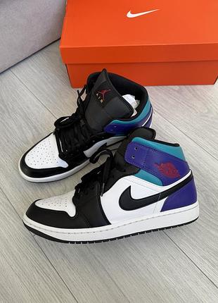 Кросівки air jordan 1 mid, розмір 46, натуральна шкіра