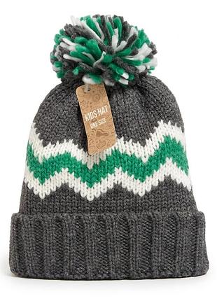 🌟 яскрава дитяча зимова термошапка kids hat з помпоном