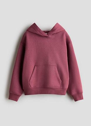 Худи h&amp;m для девочки, бордовое худи, теплая кофта, зепка