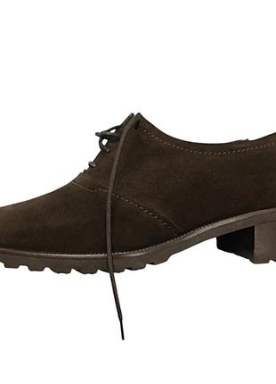 Женские замшевые туфли bally bellezza на меху / оксфорде / дерби
