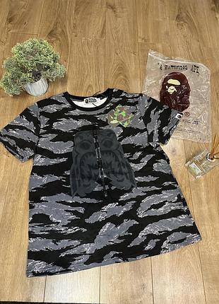 Чоловіча футболка bape camo tiger сіра