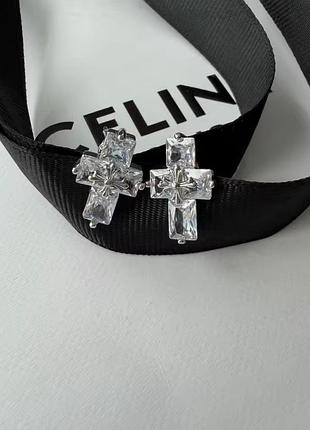 Сережки chrome hearts цвяшки (пуссети) сріблястий