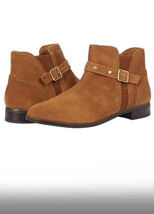 Замша ботинки на молнии clarks 38 eur, стелька 24.5 см