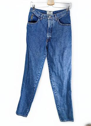 Джинсы armani jeans зауженные синие высокая посадка, отличный
