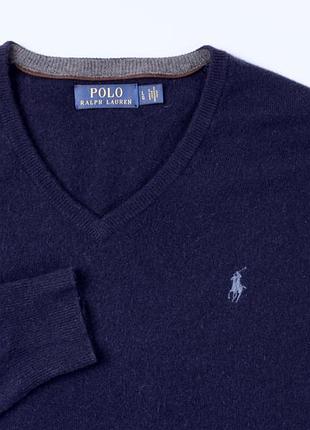 Чоловічий шерстяний джемпер пуловер светр на v-виріз polo ralph lauren