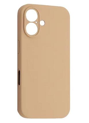 Чохол silicone case full camera fine ring magsafe for iphone 16 desert gold