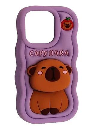 Чохол capybara for iphone 16 pro lilac