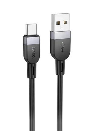 Кабель hoco x109 energy silicone charging data cable type-c/3a/2m. black