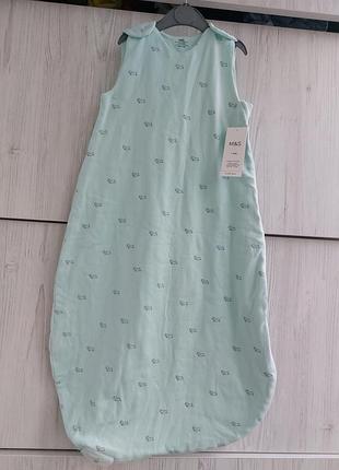 Брендовый спальный мешок m&amp;s на 6-18м 1tog для комнатной температуры 20-24°c