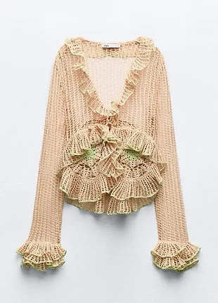Цікавий ажурний кардиган бренду zara,