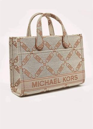 Жіноча сумка  michael kors gigi small empire logo jacquard жаккард , оригінал