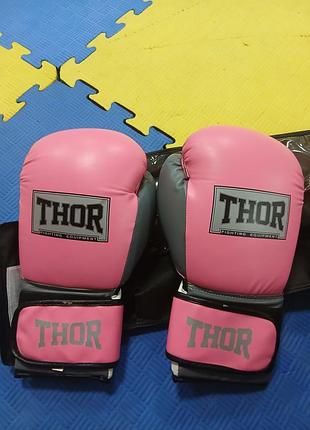 Боксерські рукавиці thor 16 oz рожеві