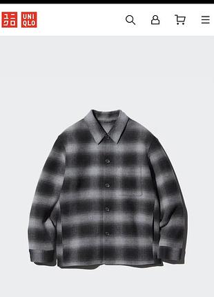 Чоловіча куртка-сорочка uniqlo в клітинку, s